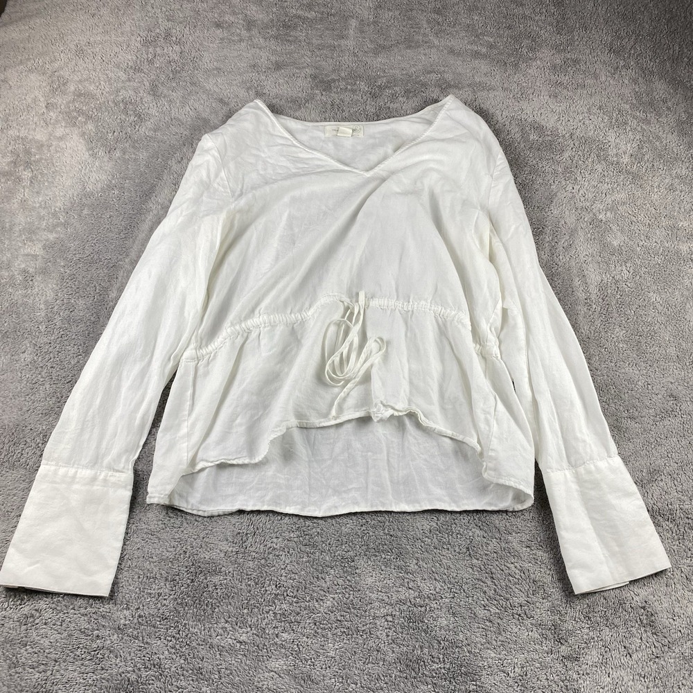 Treasure And Bond Top Blouse‎ Small Long Sleeve Ivory White